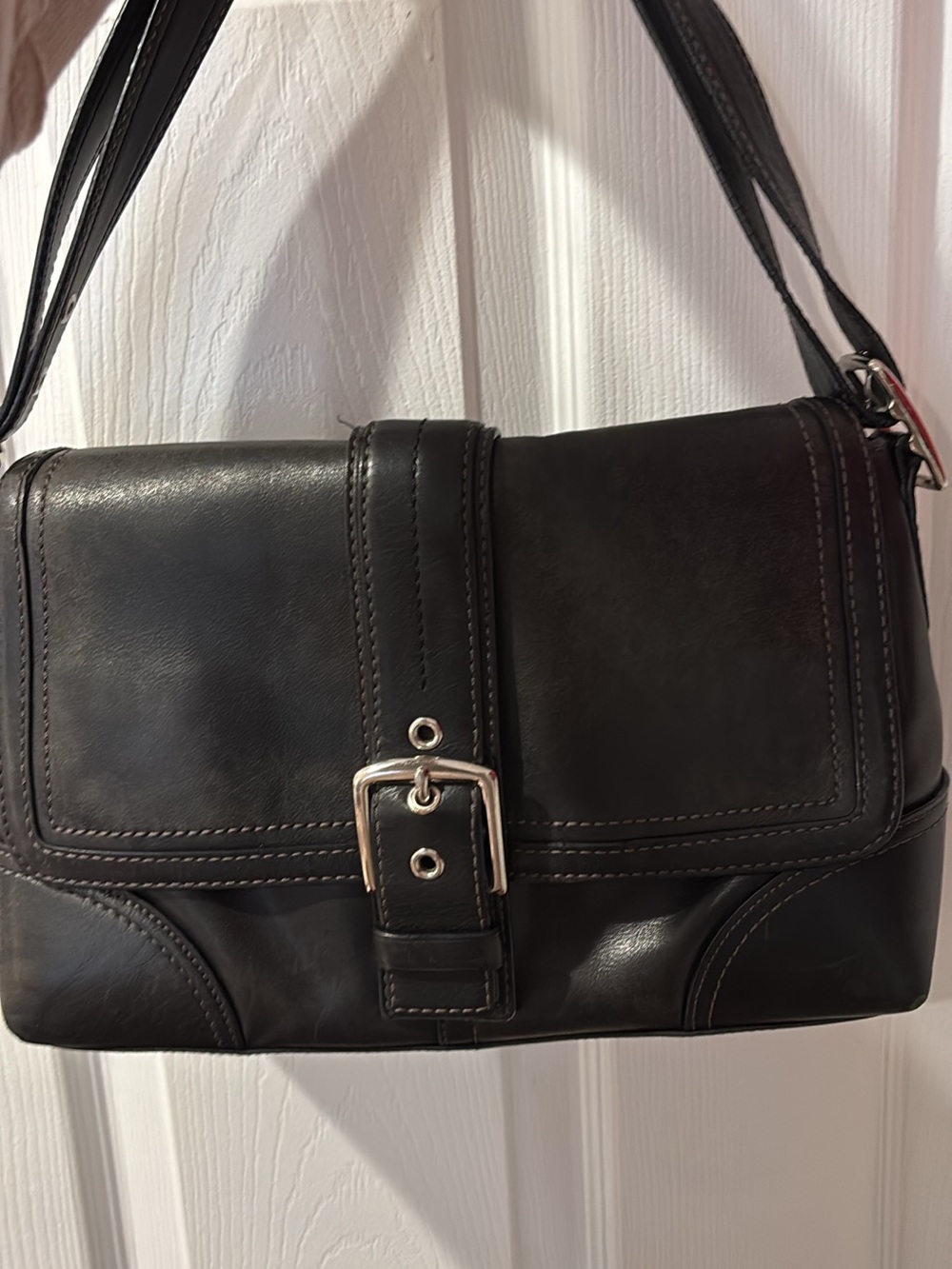 Vintage Black leather coach SoHo